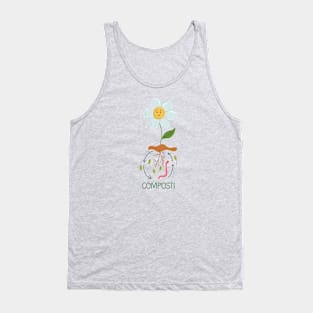 Flower in pile of ground, Composting process illustration Tank Top